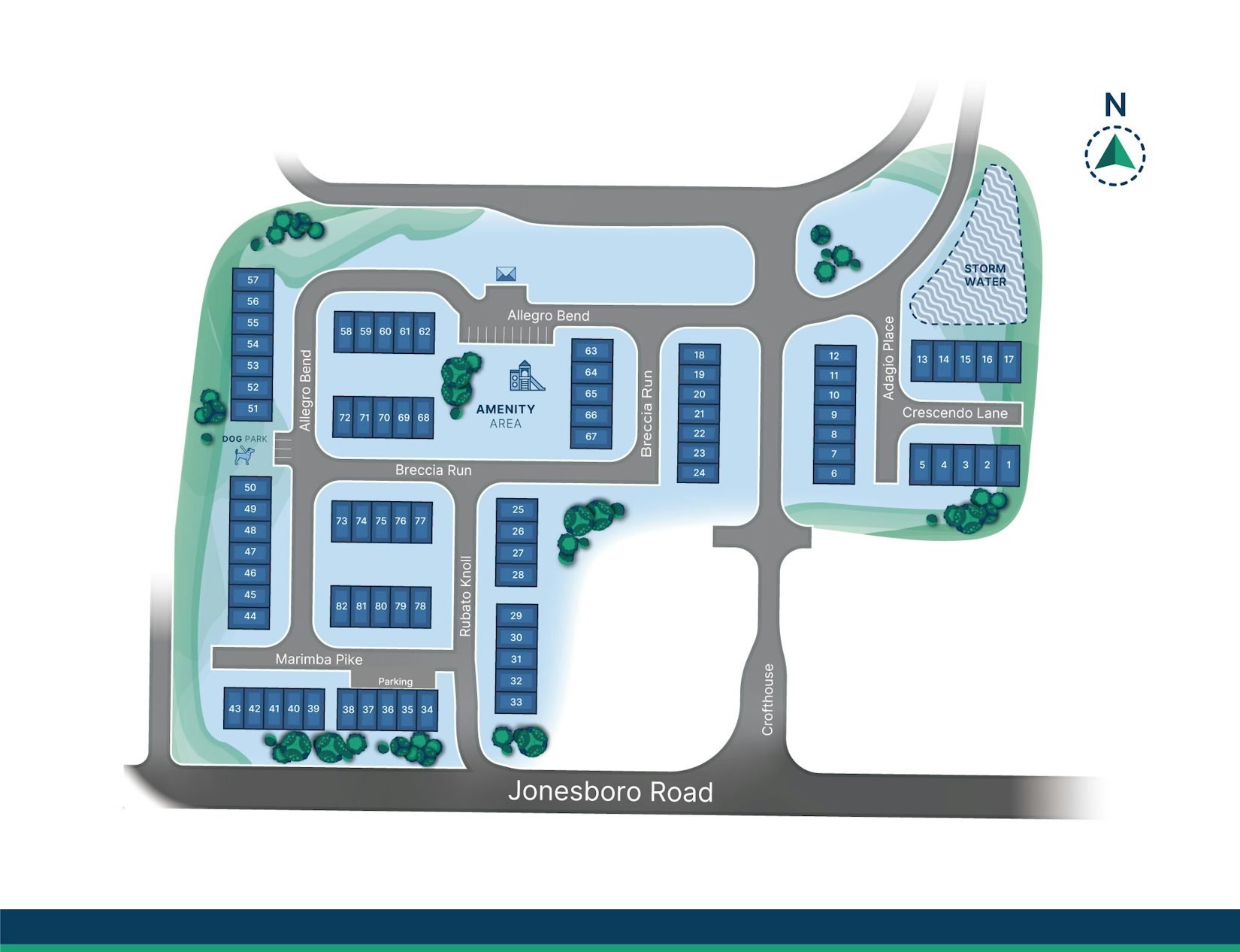 Silverock - 82 Townhome Lots - McDonough, GA - Community Site Plan