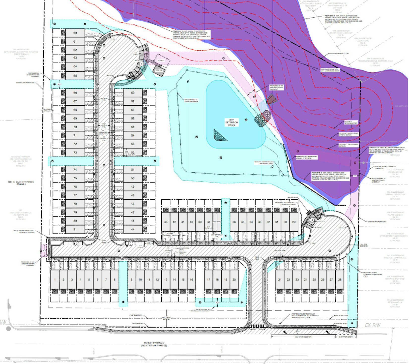 Livingston - 95 Townhome Lots - Lake City, GA - Community Site Plan