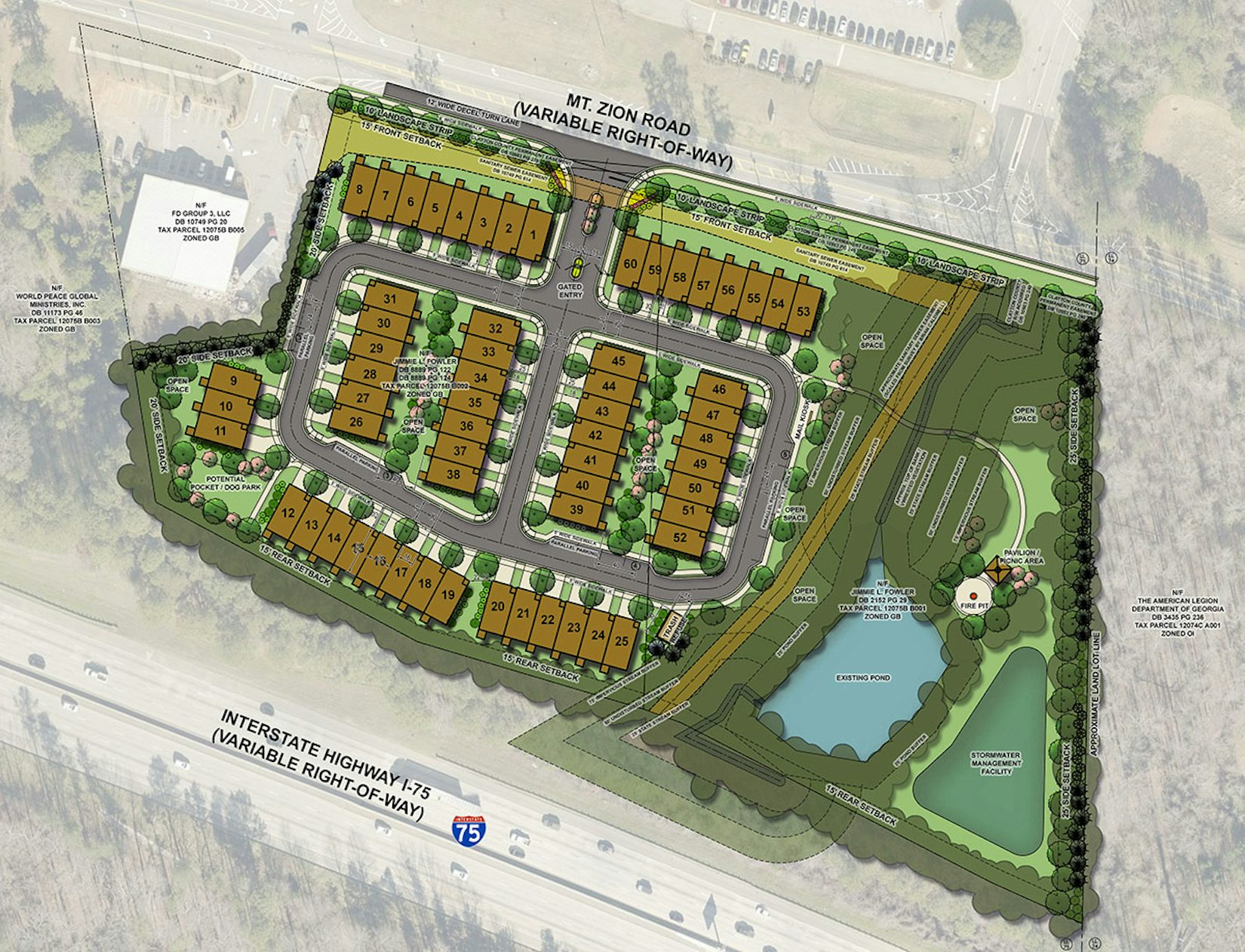 Yorkshire - 55 Townhome Lots - Stockbridge, GA - Community Site Plan